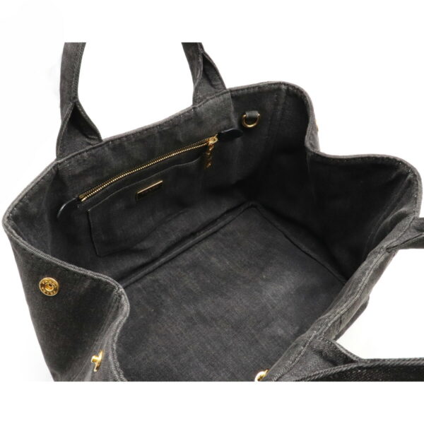 12171146 4 Prada Canapa Denim 2WAY Shoulder Bag Corda Black