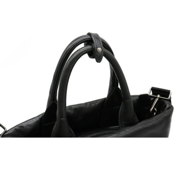 12180864 3 Prada Nylon Leather 2WAY Shoulder Bag Black