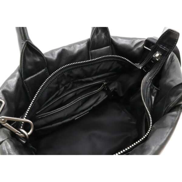 12180864 4 Prada Nylon Leather 2WAY Shoulder Bag Black