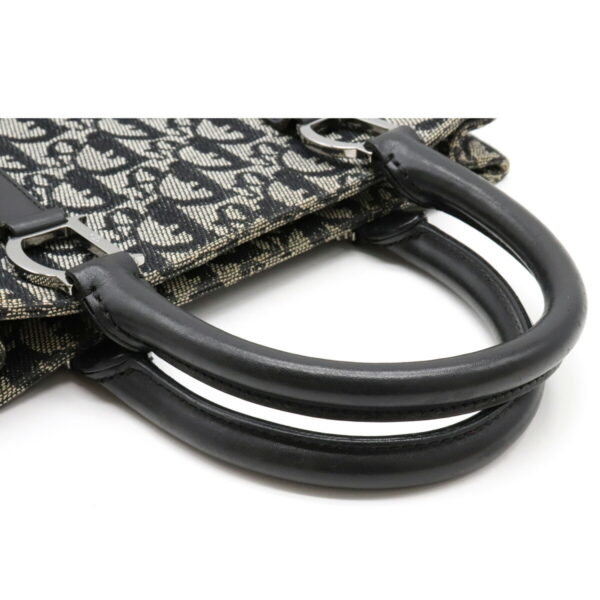 12190504 3 Christian Dior Trotter Handbag Leather Black Light Gray