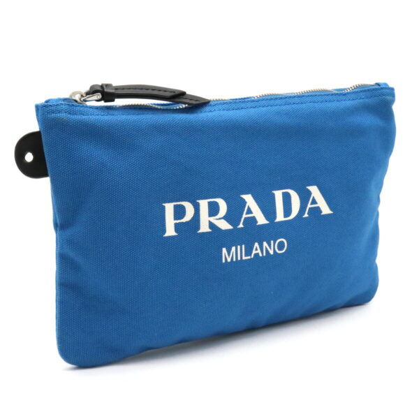 12190905 8 Prada Canapa Big Logo 2WAY Shoulder Bag Black White