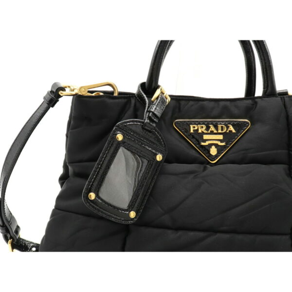 12191179 8 Prada Crispy Enamel 2WAY Shoulder Bag Nero Black