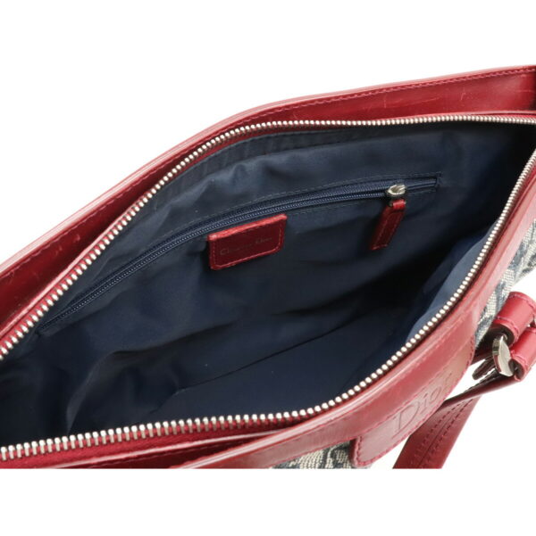 12200218 5 Christian Dior Trotter Handbag Canvas Leather Blue Red