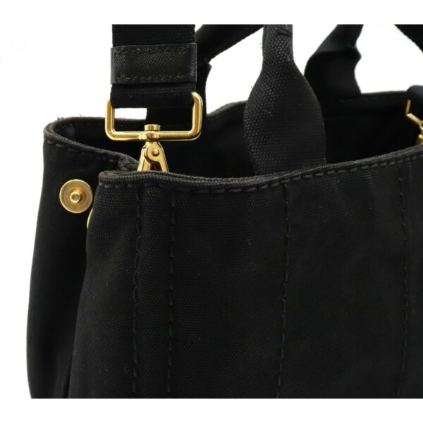 12200324 7 Prada Canapa Canvas 2WAY Shoulder Bag Nero Black