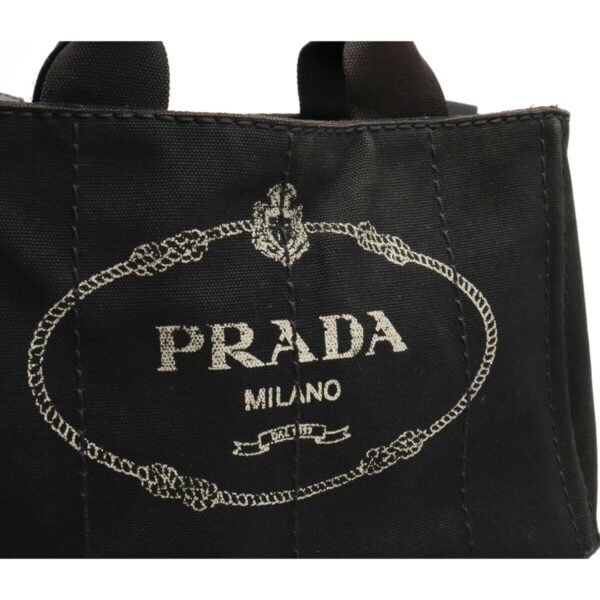 12200324 8 Prada Canapa Canvas 2WAY Shoulder Bag Nero Black