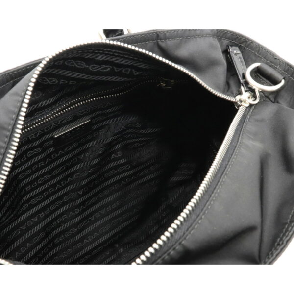 12200402 5 Prada Nylon Patent Leather 2WAY Shoulder Bag Nero Black