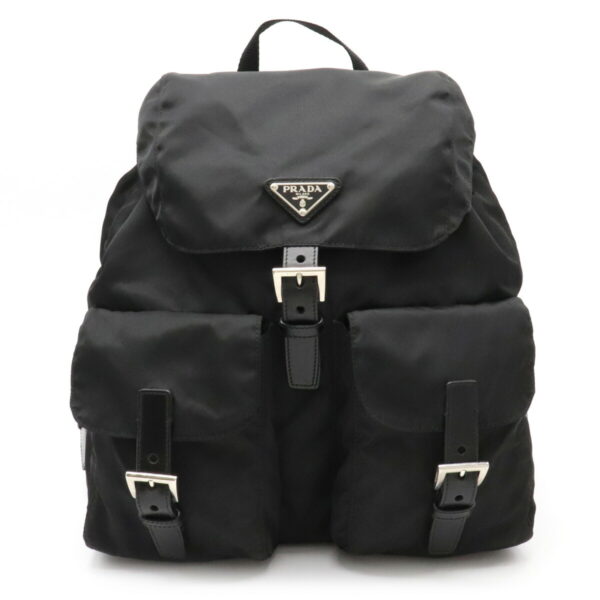 12200565 Prada Nylon Leather Daypack Nero Black