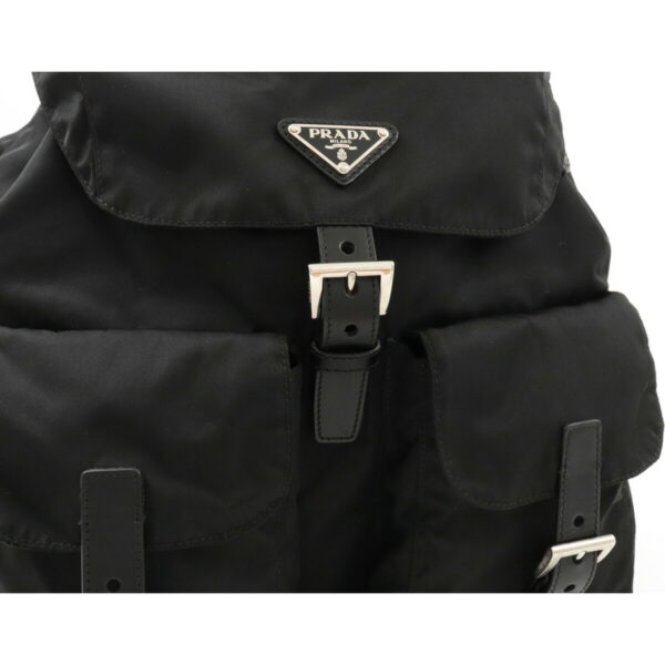 12200565 6 Prada Nylon Leather Daypack Nero Black