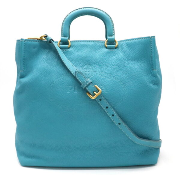 12200920 1 Prada Leather 2WAY Shoulder Bag Voyage Blue