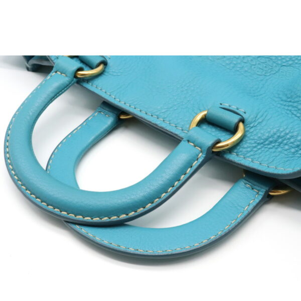 12200920 4 Prada Leather 2WAY Shoulder Bag Voyage Blue