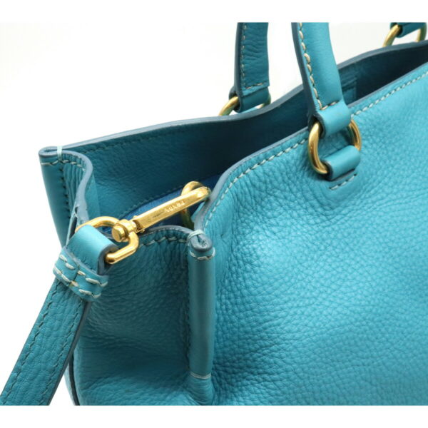 12200920 6 Prada Leather 2WAY Shoulder Bag Voyage Blue