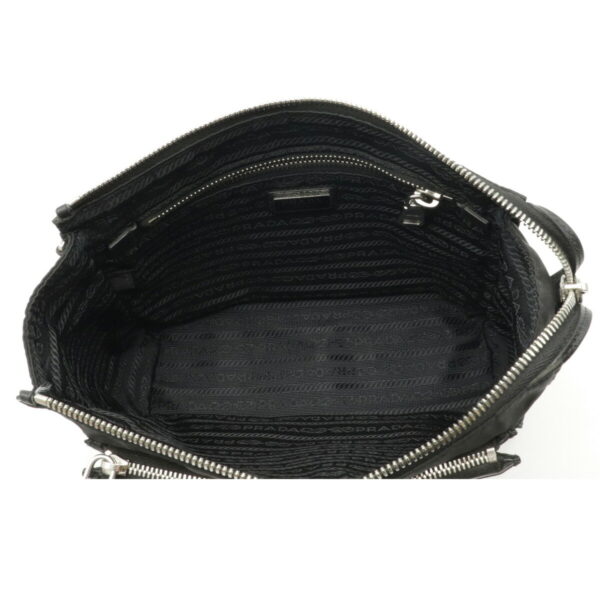 12210346 5 Prada Nylon Saffiano Leather Clutch Bag Nero Black