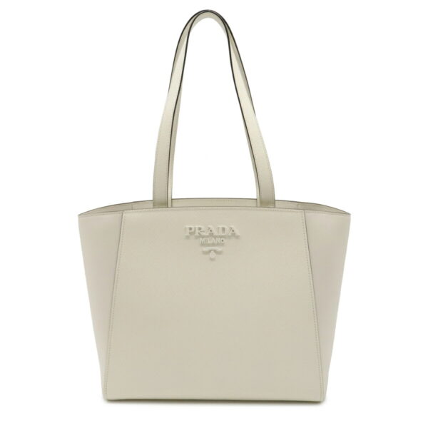 12210427 1 Prada Saffiano Leather Tote Bag Bianco Off White