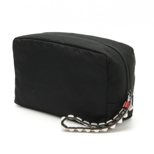 12210436 2 Prada Studded Strap Nylon Accessory Case Nero Black