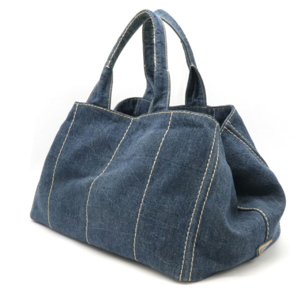 12211213 2 Prada Canapa Denim Tote Bag Avio Blue