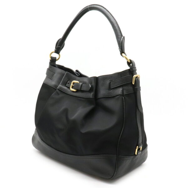 12220228 2 Prada Nylon Leather Bag Nero Black