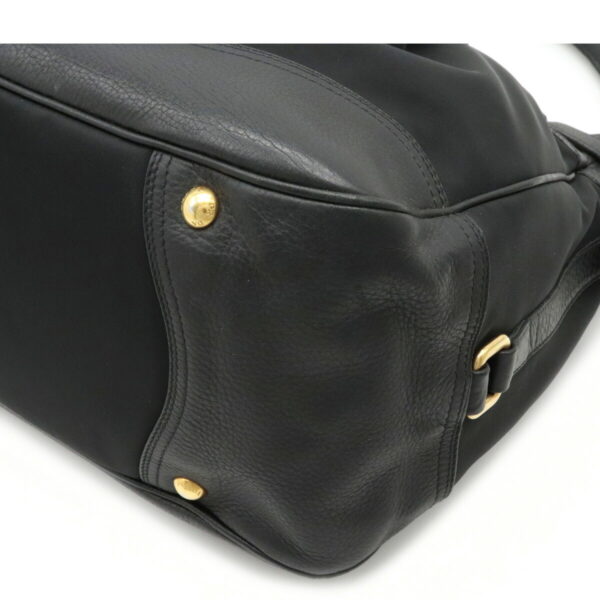 12220228 3 Prada Nylon Leather Bag Nero Black