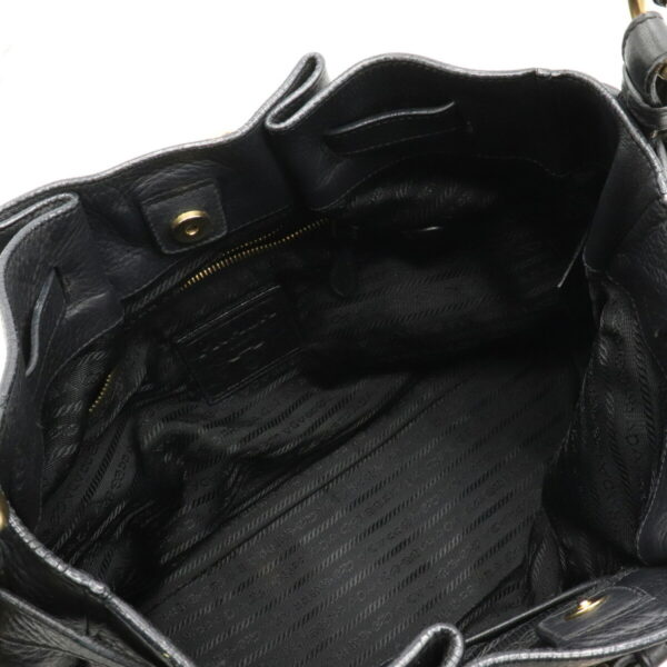 12220228 5 Prada Nylon Leather Bag Nero Black