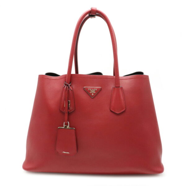 12220257 1 Prada Calf Leather Shoulder Tote Bag Fuoco Red