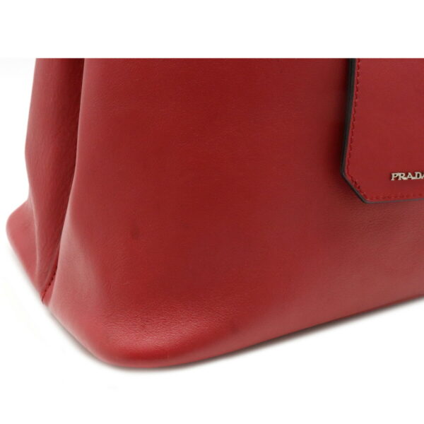 12220257 8 Prada Calf Leather Shoulder Tote Bag Fuoco Red