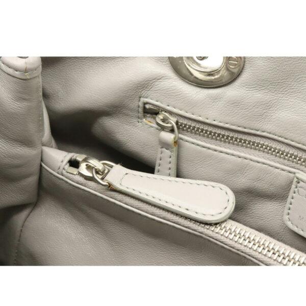 12220373 6 Christian Dior Diorissimo Handbag 2WAY Leather Gray