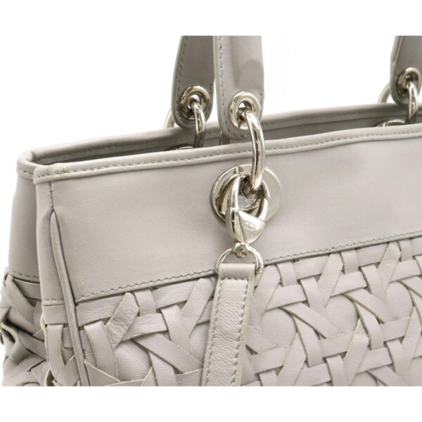 12220373 7 Christian Dior Diorissimo Handbag 2WAY Leather Gray