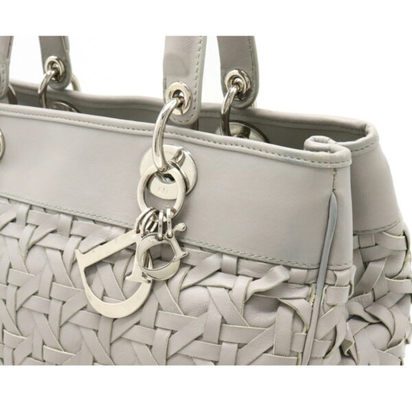 12220373 9 Christian Dior Diorissimo Handbag 2WAY Leather Gray