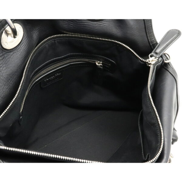 12220388 5 Christian Dior Granville Cannage Handbag 2WAY Leather Black