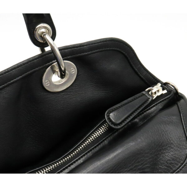 12220388 6 Christian Dior Granville Cannage Handbag 2WAY Leather Black