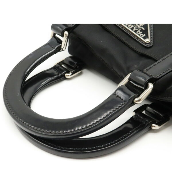 12220498 4 Prada Nylon Leather Mini Shoulder Bag Black