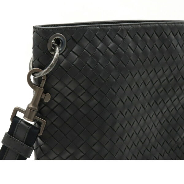 12220674 6 Bottega Veneta Intrecciato Shoulder Bag Crossbody Leather Black