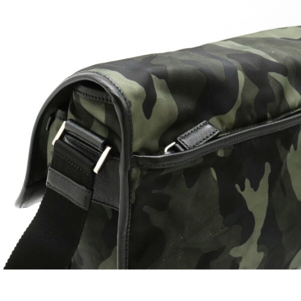 12221045 6 Prada Camouflage Leather Messenger Bag Fumo Green