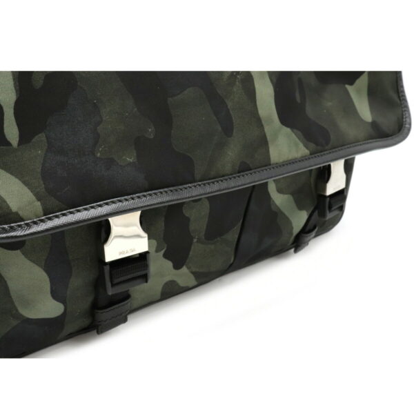 12221045 7 Prada Camouflage Leather Messenger Bag Fumo Green