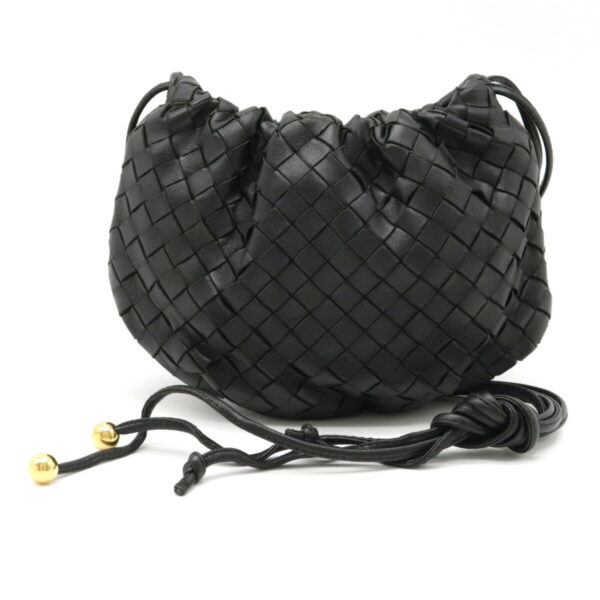 12221049 1 Bottega Veneta Intrecciato Valve Pochette Shoulder Bag Black