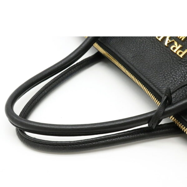 12230220 4 Prada VitDaino Leather 2WAY Shoulder Bag Nero Black