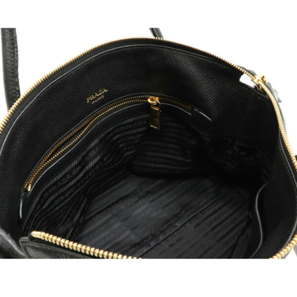 12230220 5 Prada VitDaino Leather 2WAY Shoulder Bag Nero Black