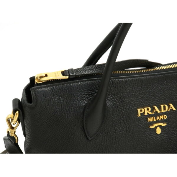 12230220 6 Prada VitDaino Leather 2WAY Shoulder Bag Nero Black