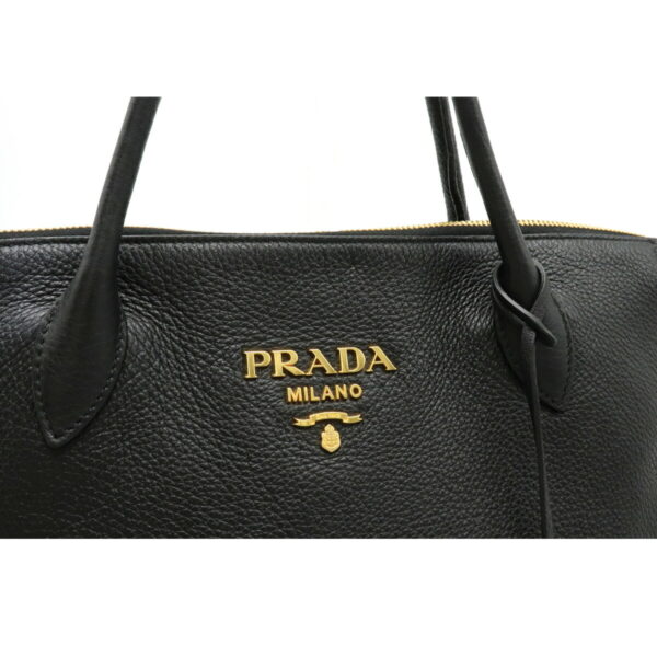 12230220 9 Prada VitDaino Leather 2WAY Shoulder Bag Nero Black