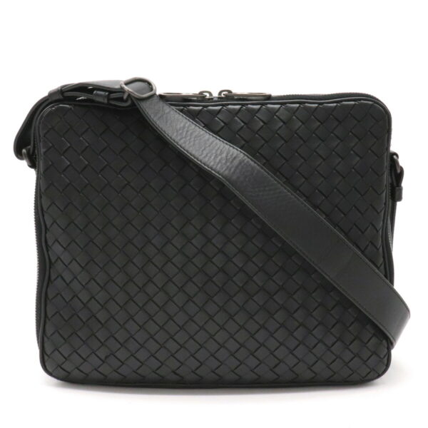 12230227 1 Bottega Veneta Intrecciato Shoulder Bag Leather Black