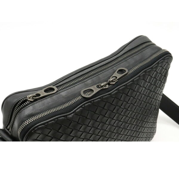 12230227 7 Bottega Veneta Intrecciato Shoulder Bag Leather Black