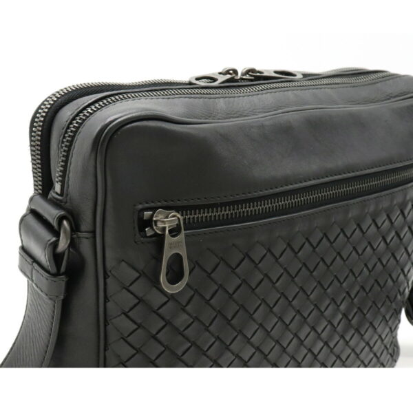 12230227 8 Bottega Veneta Intrecciato Shoulder Bag Leather Black