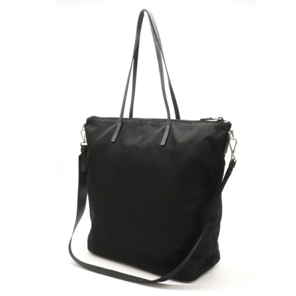 12230256 2 Prada Nylon Leather 2WAY Shoulder Tote Nero Black