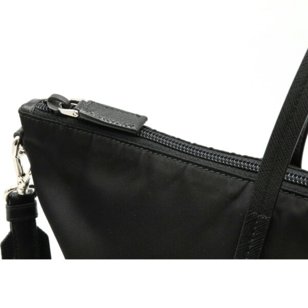 12230256 6 Prada Nylon Leather 2WAY Shoulder Tote Nero Black