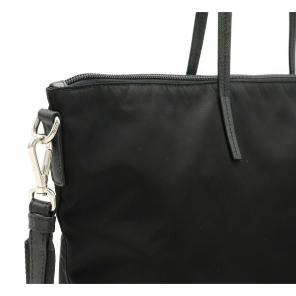 12230256 7 Prada Nylon Leather 2WAY Shoulder Tote Nero Black