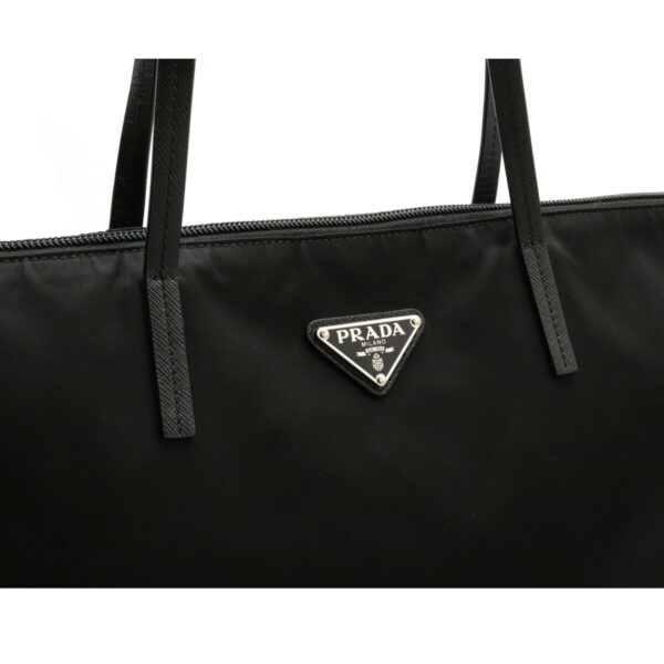 12230256 8 Prada Nylon Leather 2WAY Shoulder Tote Nero Black