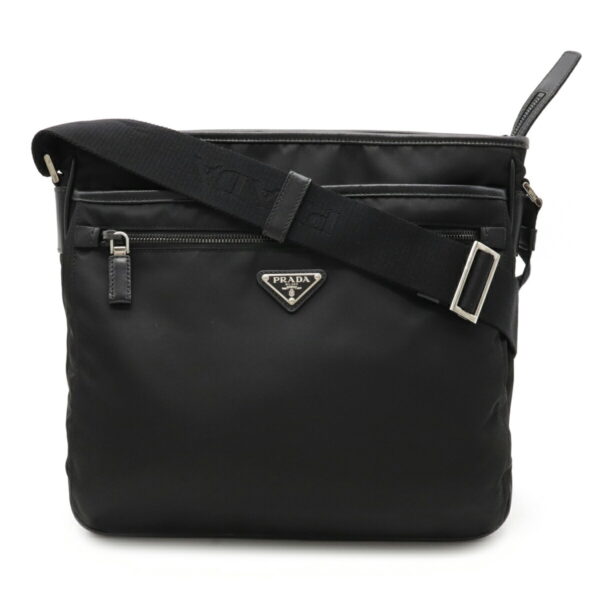 12230575 1 Prada Nylon Leather Messenger Bag Nero Black