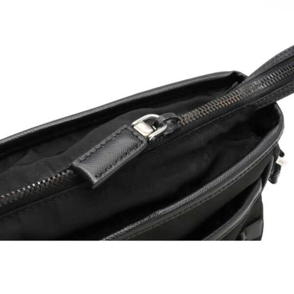 12230575 7 Prada Nylon Leather Messenger Bag Nero Black