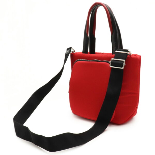 12230608 2 Prada Tessuto Pocket Nylon Leather 2WAY Shoulder Bag Rosso Red