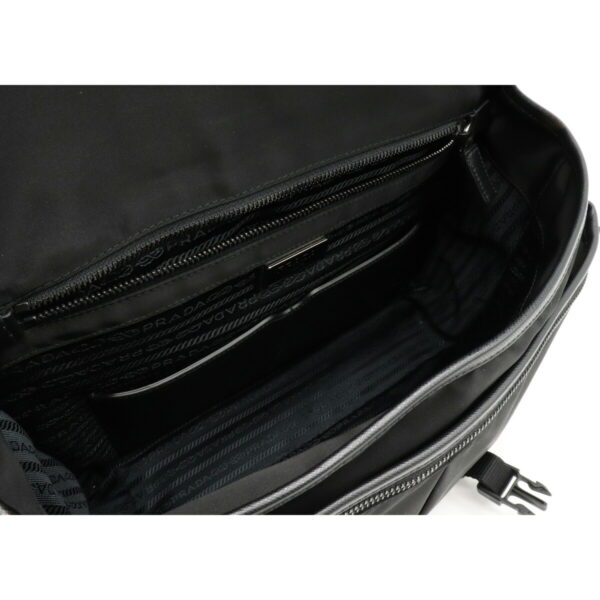 12230609 5 Prada Jacquard Nylon Leather Crossbody Bag Nero Black