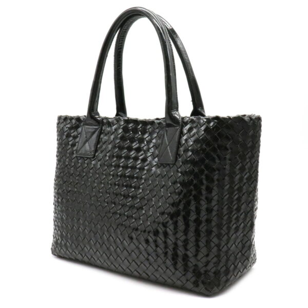 12230645 2 Bottega Veneta Intrecciato Hippo PM Tote Bag Handbag Enamel Black